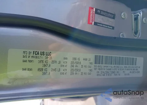 2020 Jeep Compass Altitude Fwd из США, поврежденный, VIN 3C4NJCBB4LT129403